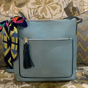 Kate Spade ♠️ Crossbody Pebble Leather Bag with Twilly